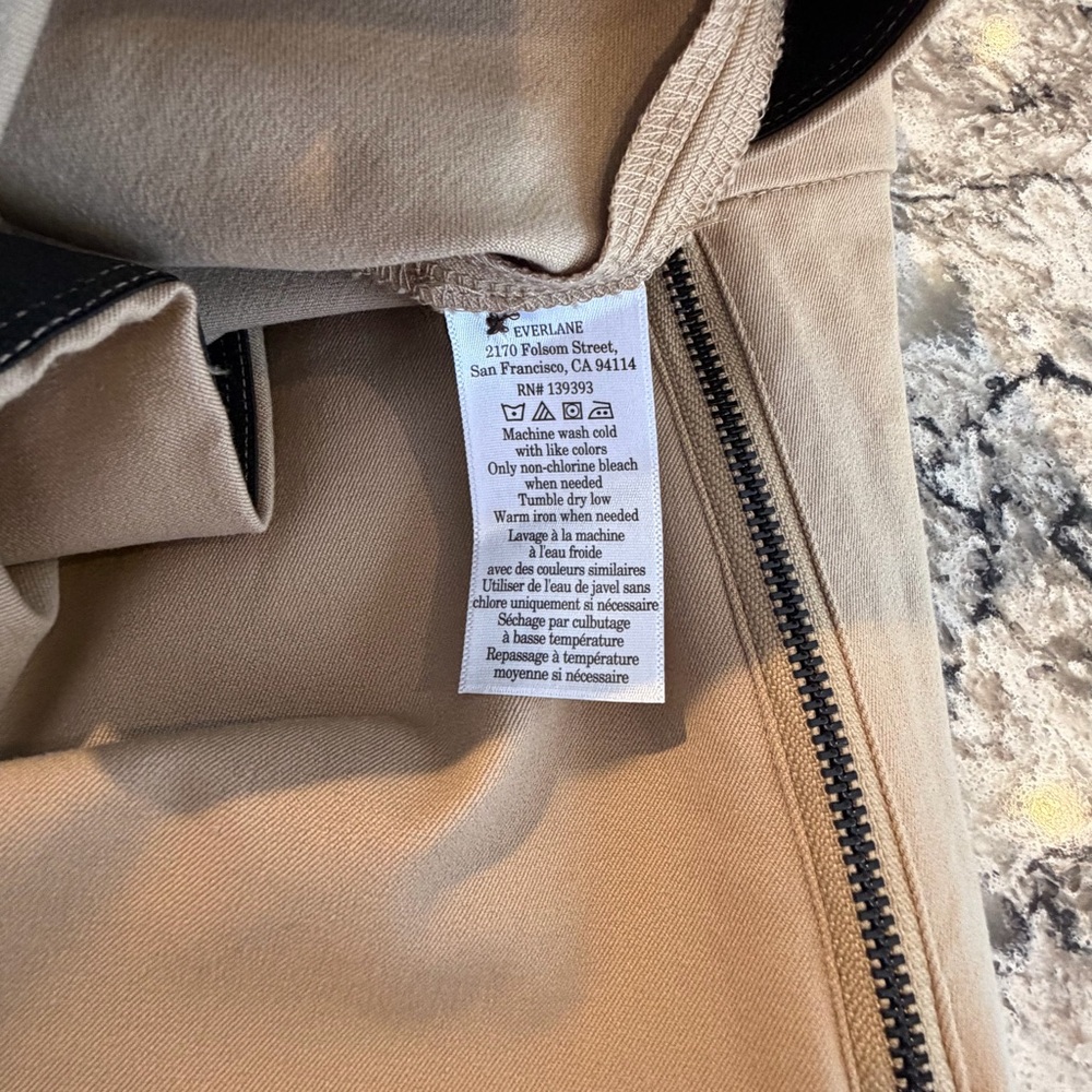Everlane Women's Bi-Stretch Work Pants Mid Rise Slim Leg Cornstalk Tan Beige 12 - Picture 7 of 7